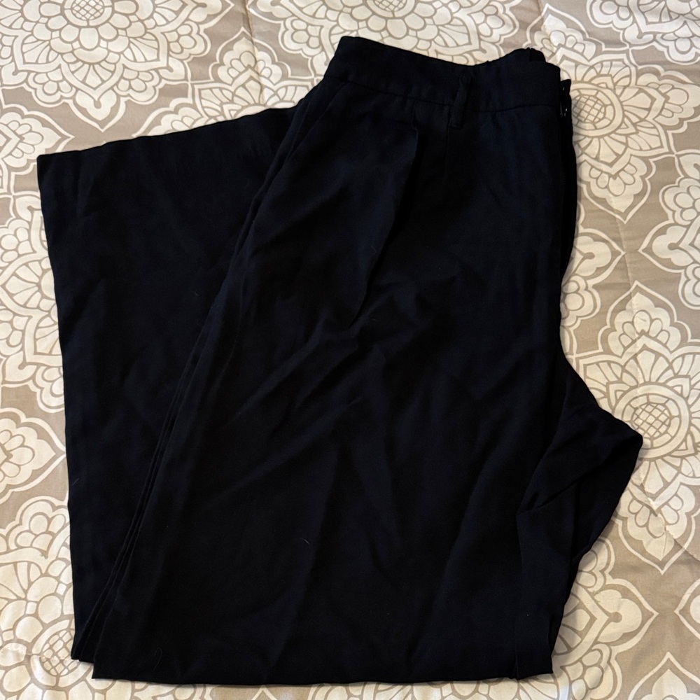 a new day Women’s Elegant Black Trouser Wide Leg Pants Size 12